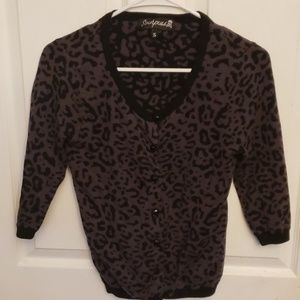 Sourpuss cardigan leopard print